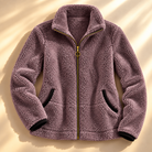 Ring-pull zip sherpa jacket for women