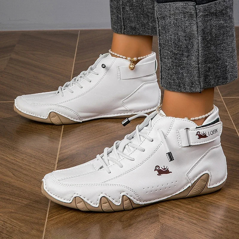 Mid-top lace-up sneakers for women
