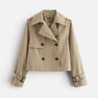 Cropped trench jacket for women in brown, black, gray or beige