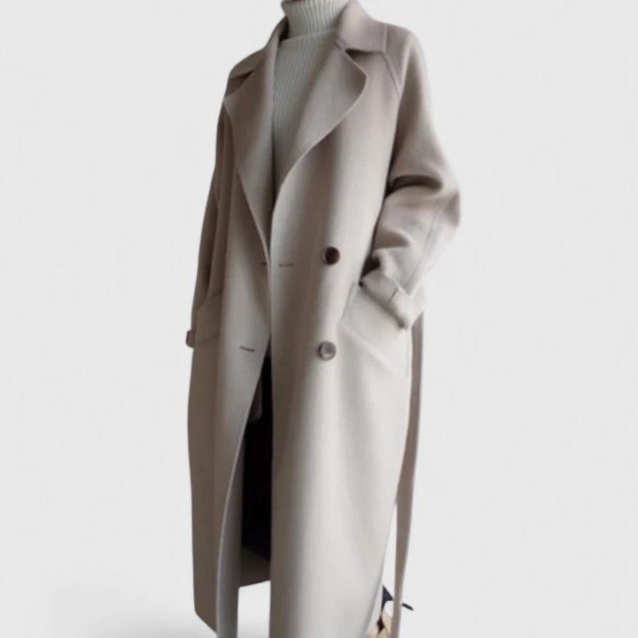 Classic elegant coat for women in beige, brown or black