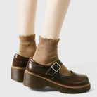 High-shine platform Mary Jane shoes for women