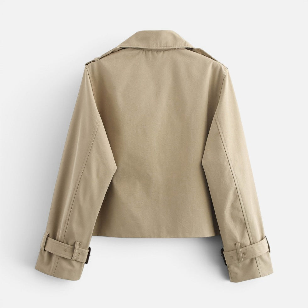 Cropped trench jacket for women in brown, black, gray or beige