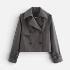 Cropped trench jacket for women in brown, black, gray or beige
