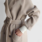 Classic elegant coat for women in beige, brown or black