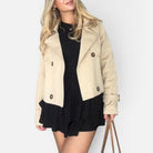 Cropped trench jacket for women in brown, black, gray or beige