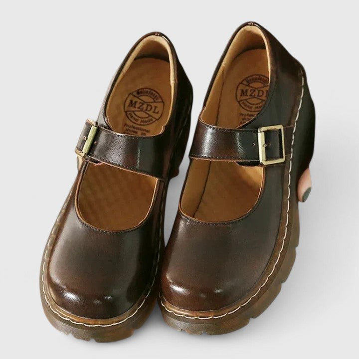 High-shine platform Mary Jane shoes for women
