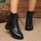 Lace-up brogue ankle boots for women