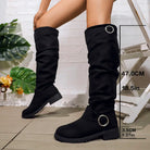 Buckle slouch over-the-knee boots for women