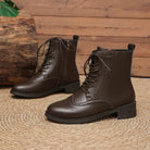 Lace-up brogue ankle boots for women
