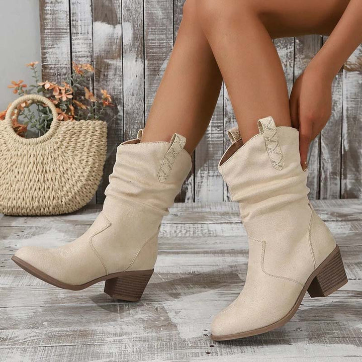 Botin vaquero de gamuza