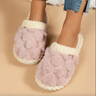 Plush lined knit slippers for women
