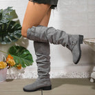 Buckle slouch over-the-knee boots for women