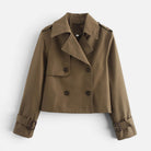 Cropped trench jacket for women in brown, black, gray or beige