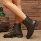 Lace-up brogue ankle boots for women