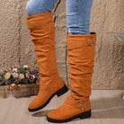 Buckle slouch over-the-knee boots for women