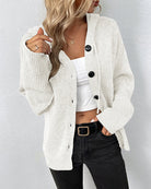 Hooded oversized knit cardigan in gray, black, white, khaki and navy for women
