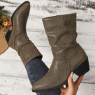 Pointed slouch ankle boots for women