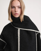 Contrast-trim scarf jacket for women