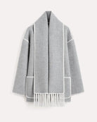 Contrast-trim scarf jacket for women