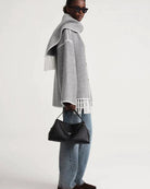 Contrast-trim scarf jacket for women