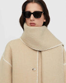 Contrast-trim scarf jacket for women