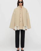 Contrast-trim scarf jacket for women