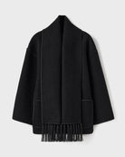 Contrast-trim scarf jacket for women