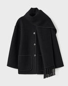 Contrast-trim scarf jacket for women