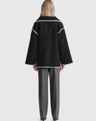 Contrast-trim scarf jacket for women