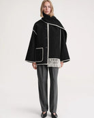 Contrast-trim scarf jacket for women