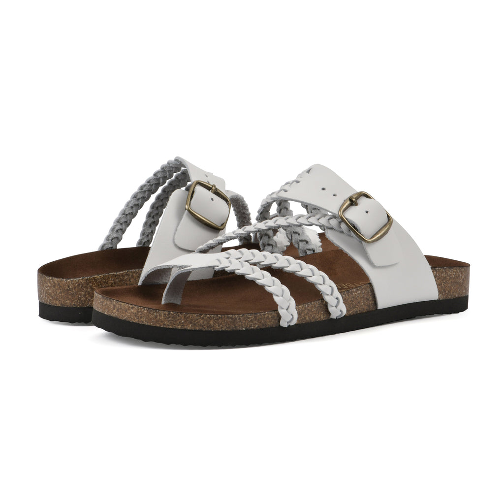 Sandalias Mujer Tiras Trenzadas Hebilla Ajustable Separador de Dedos Plantilla Anatómica Nueve Colores