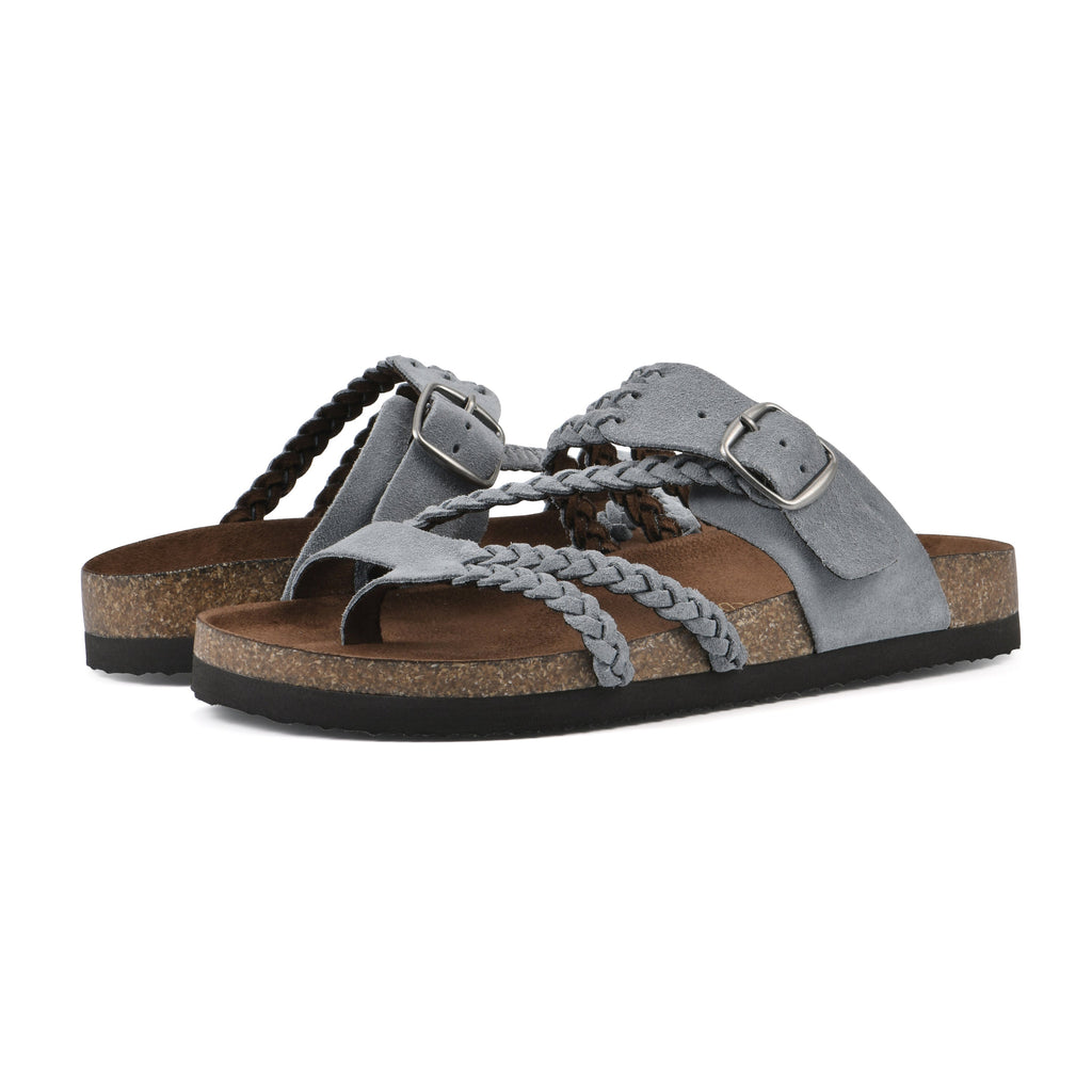 Sandalias Mujer Tiras Trenzadas Hebilla Ajustable Separador de Dedos Plantilla Anatómica Nueve Colores