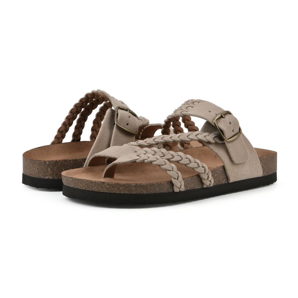 Sandalias Mujer Tiras Trenzadas Hebilla Ajustable Separador de Dedos Plantilla Anatómica Nueve Colores