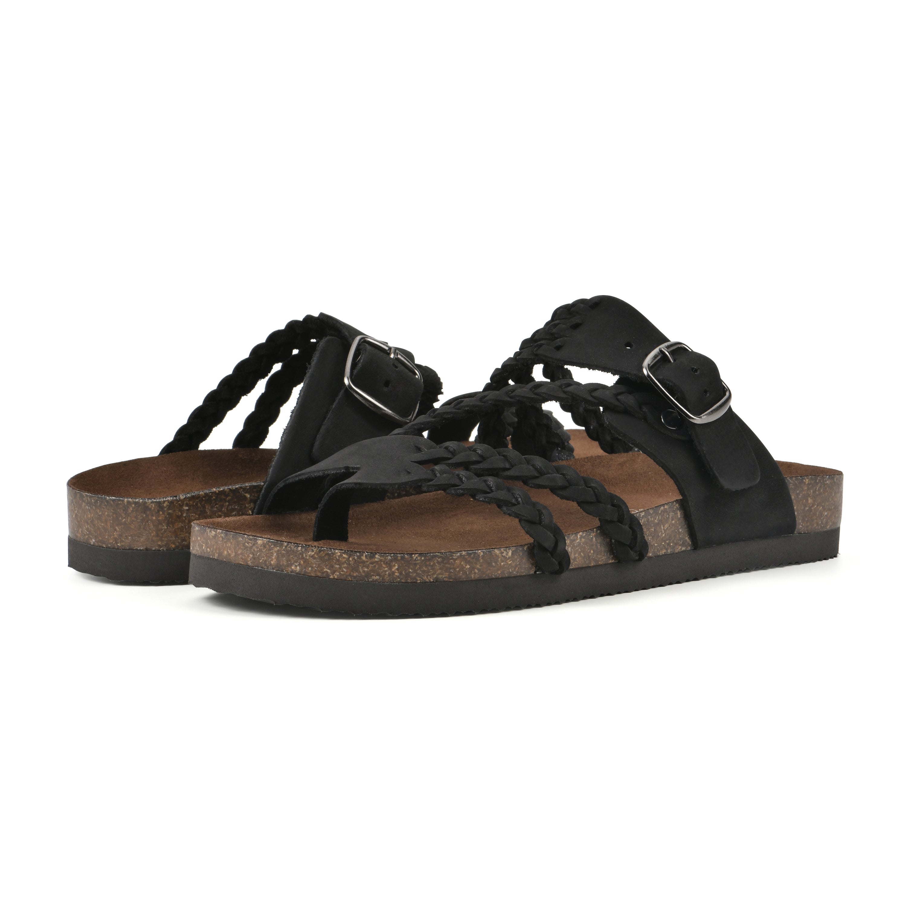Sandalias Mujer Tiras Trenzadas Hebilla Ajustable Separador de Dedos Plantilla Anatómica Nueve Colores