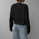 Cropped crew neck cardigan in white, black, light blue, red, yellow and gray for women