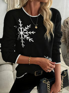 Snowflake Christmas sweater in burgundy, grey and black for women