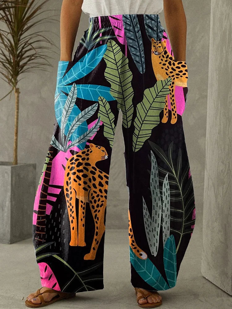 Pantalón Estampado de Animal / Estampado Cheetah