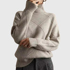 Oversized turtleneck sweater in gray for women