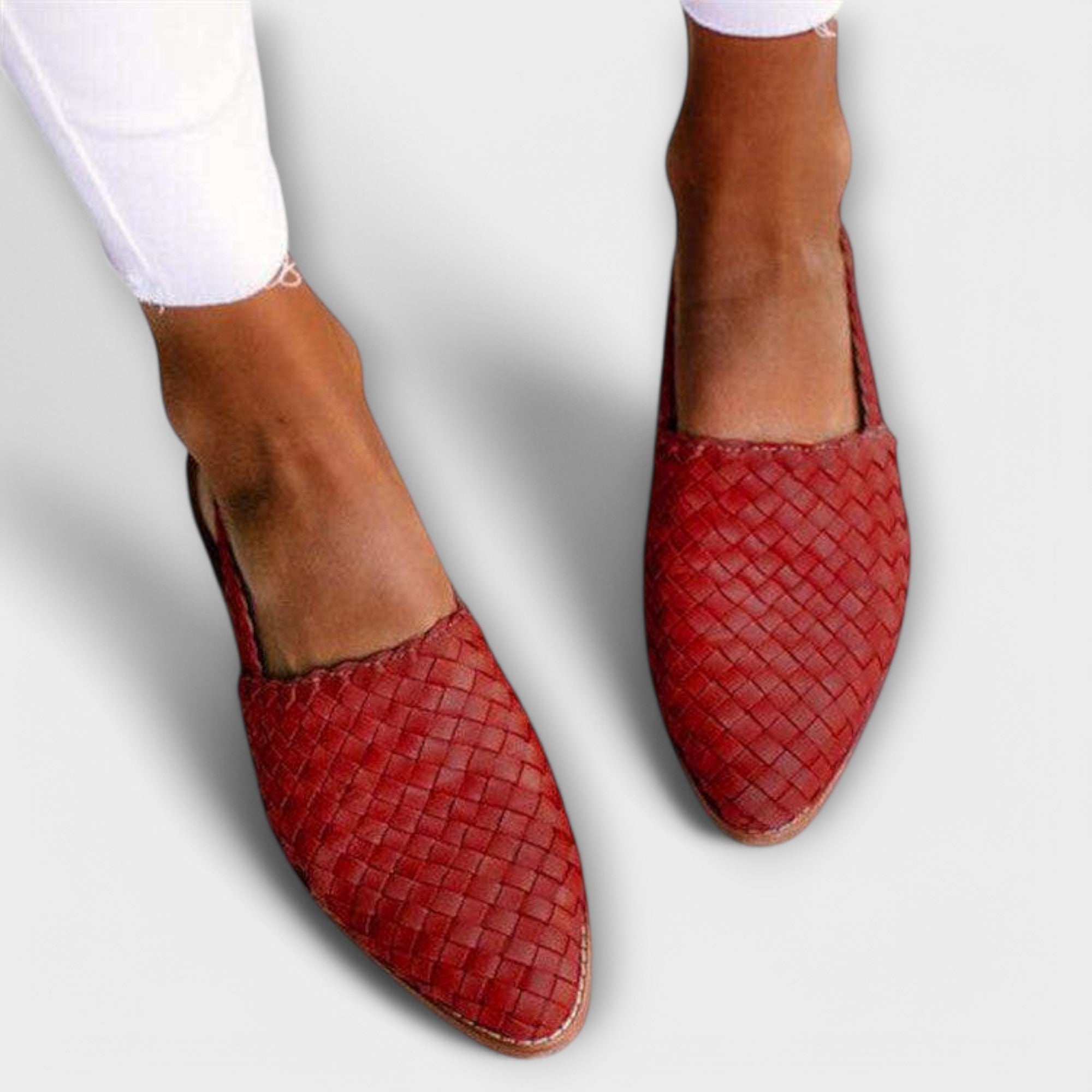 Mocasines trenzados detalle empeine