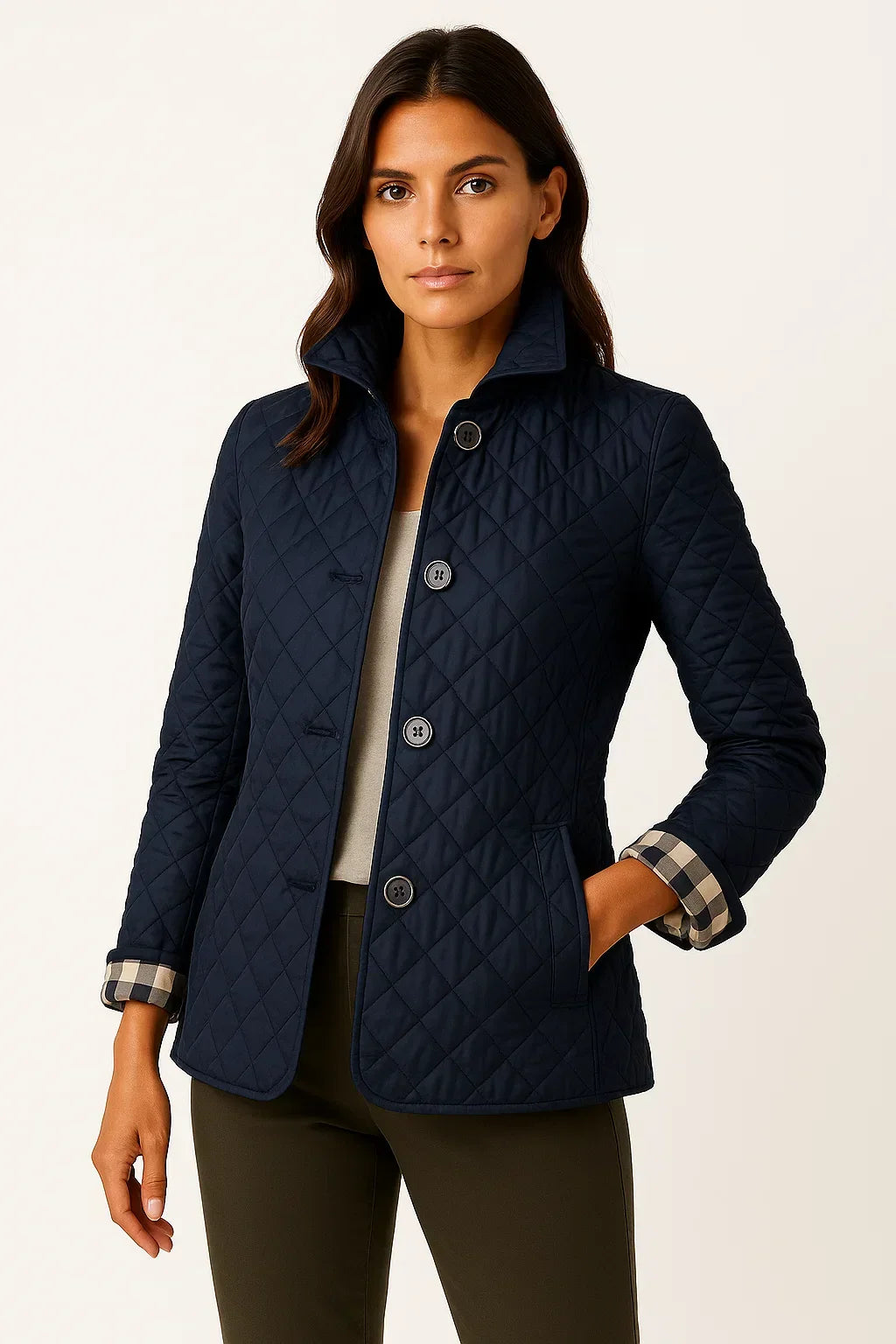 Quilted jacket in blue for women