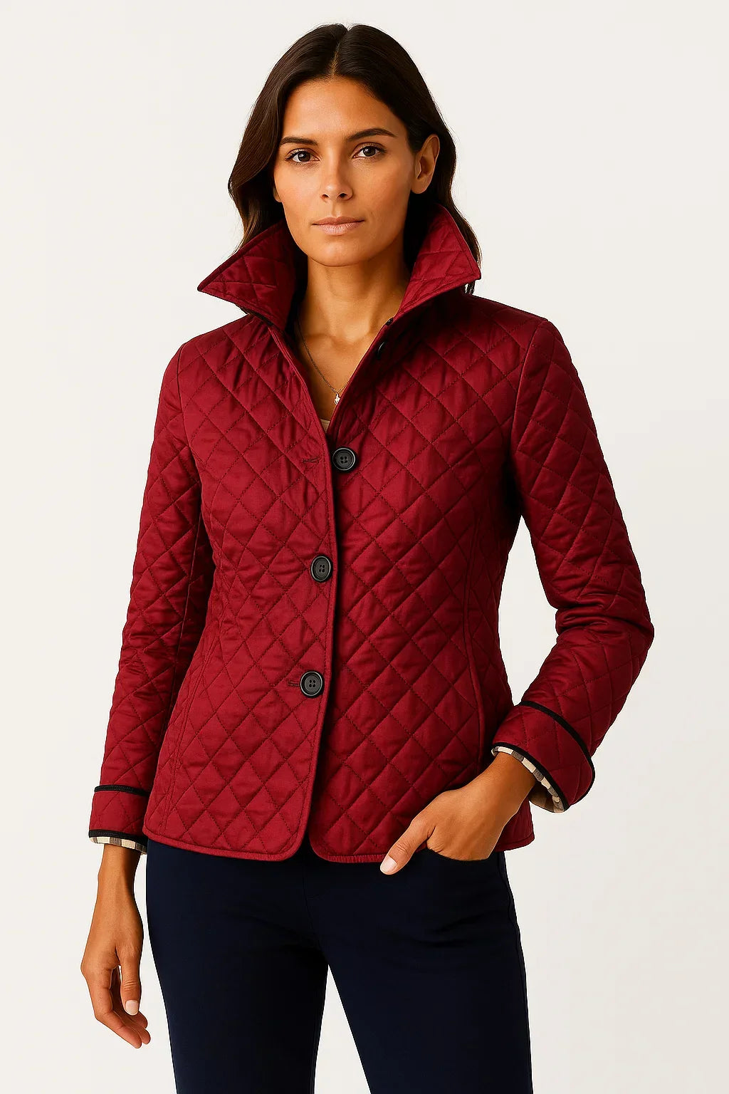 Diamond quilted jacket for women