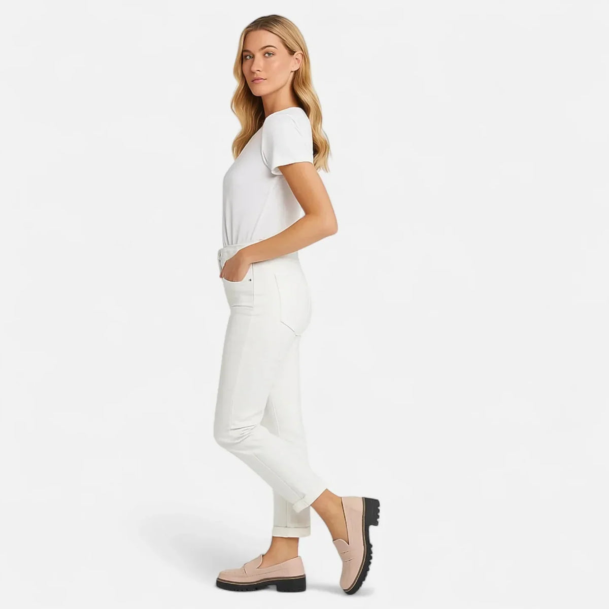 Wide fit suede-look chunky loafers for women
