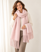 Brushed chunky fringe scarf for women