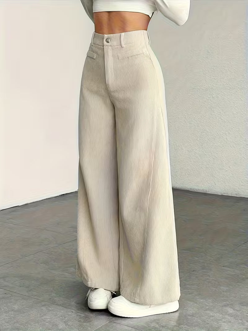 Wide leg corduroy lounge trousers for women