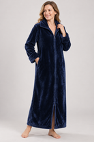 Zip-up fleece robe for women