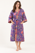 Floral cotton kimono robe for women