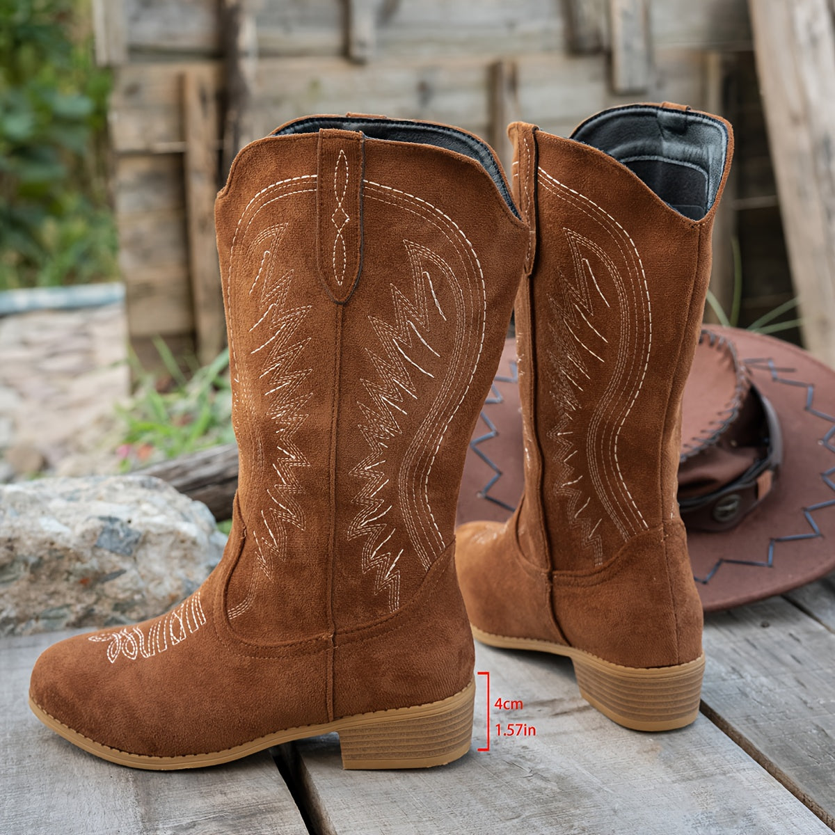 wide calf cowboy boots light brown for women
