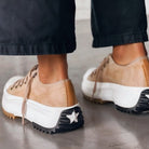 Ridged sole platform sneakers for women
