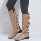 Buckle knee-high riding boots for women