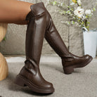 Over-the-knee platform boots for women